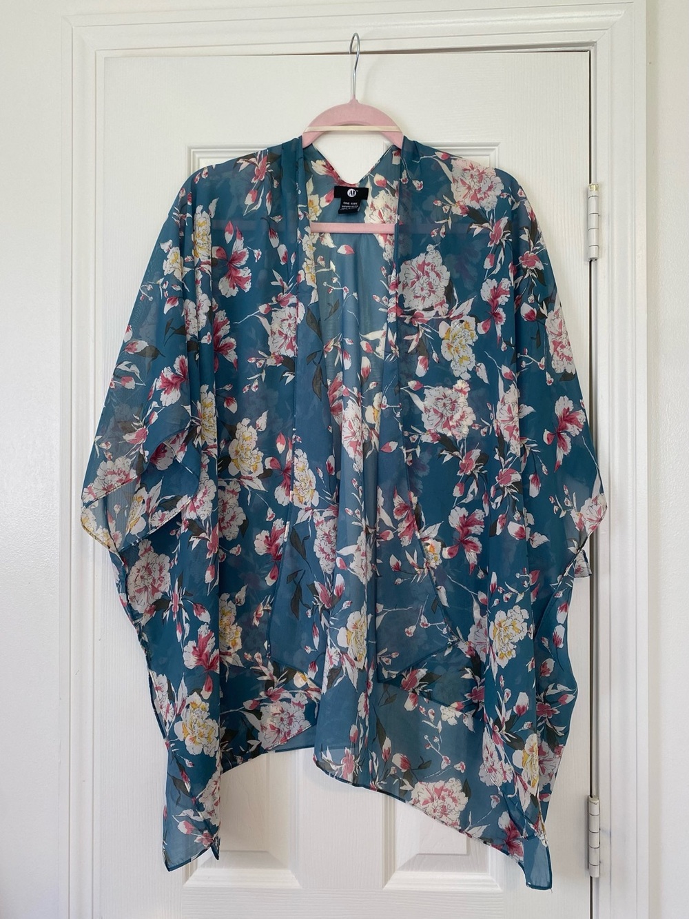 Floral Sheer Kimono Cardigan - Teal Floral